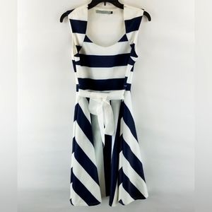 Finnigans Women Black & White Stripe Dress Medium